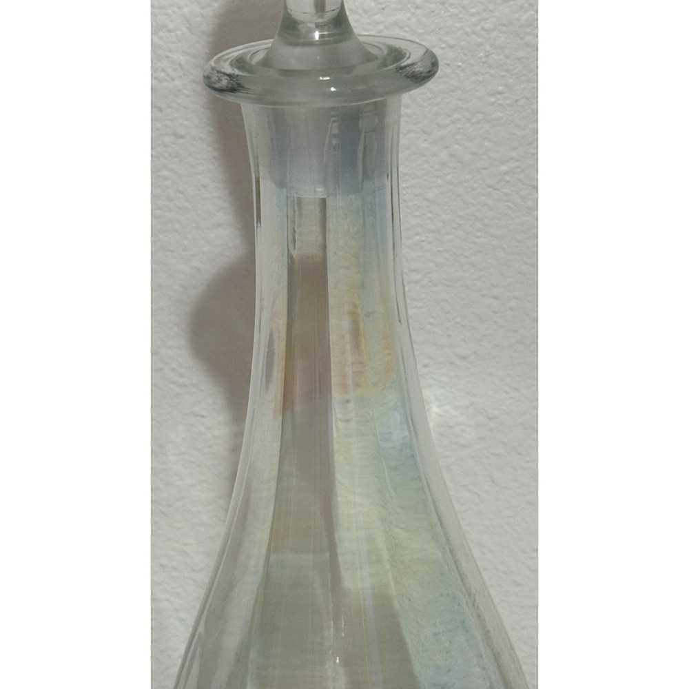 Vintage Toscany Handblown Iridescent Decanter Genie Bottle With Stopper 15" - Picture 8 of 16